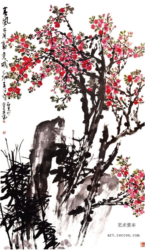春风二月动京城 224x122cm 纸本墨笔 1999年 郭石夫